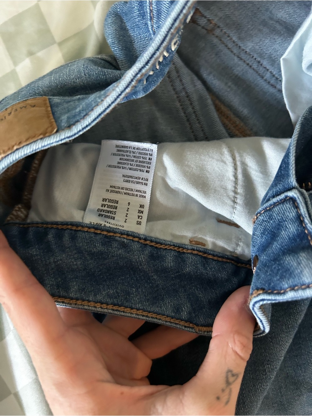 American Eagle Outfitters High-Rise Straight Leg Jeans in Medium Blue